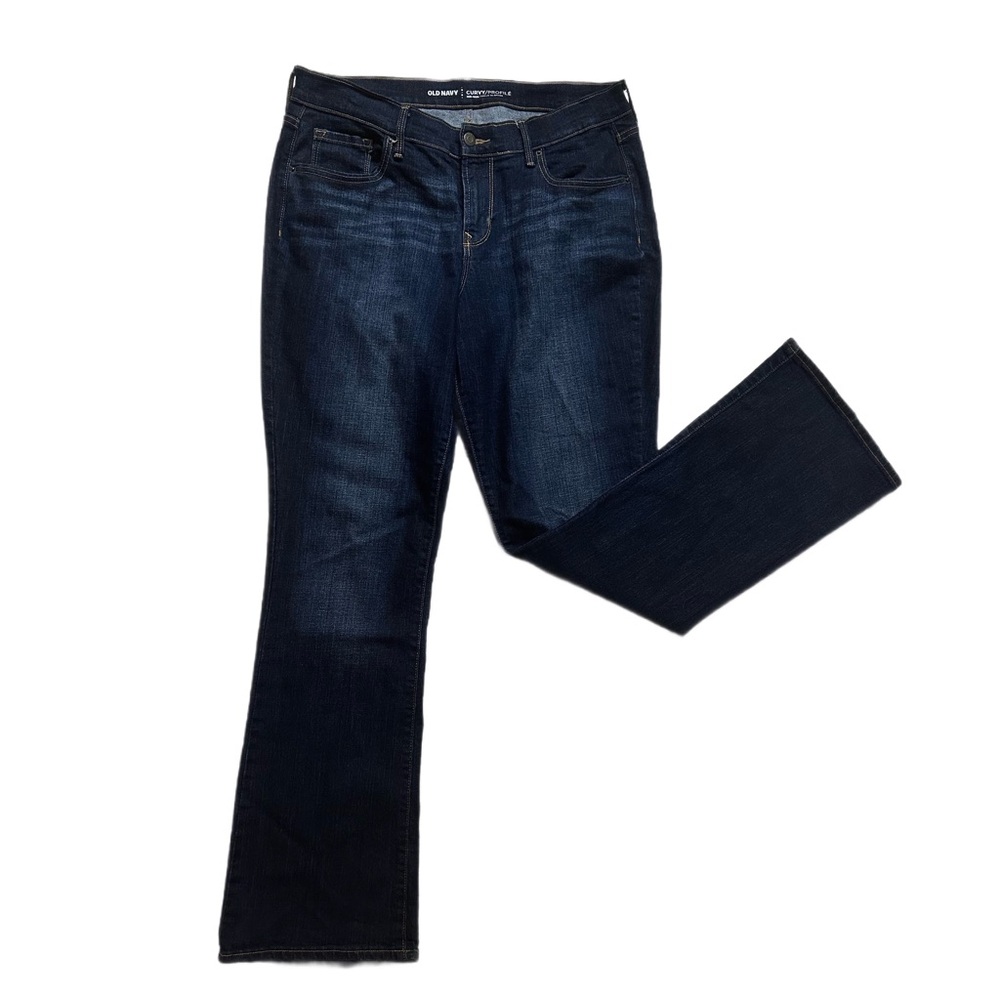 OLD NAVY ~ Women's Deep Indigo Wash Boot Cut Curvy Stretch Jeans size 12R